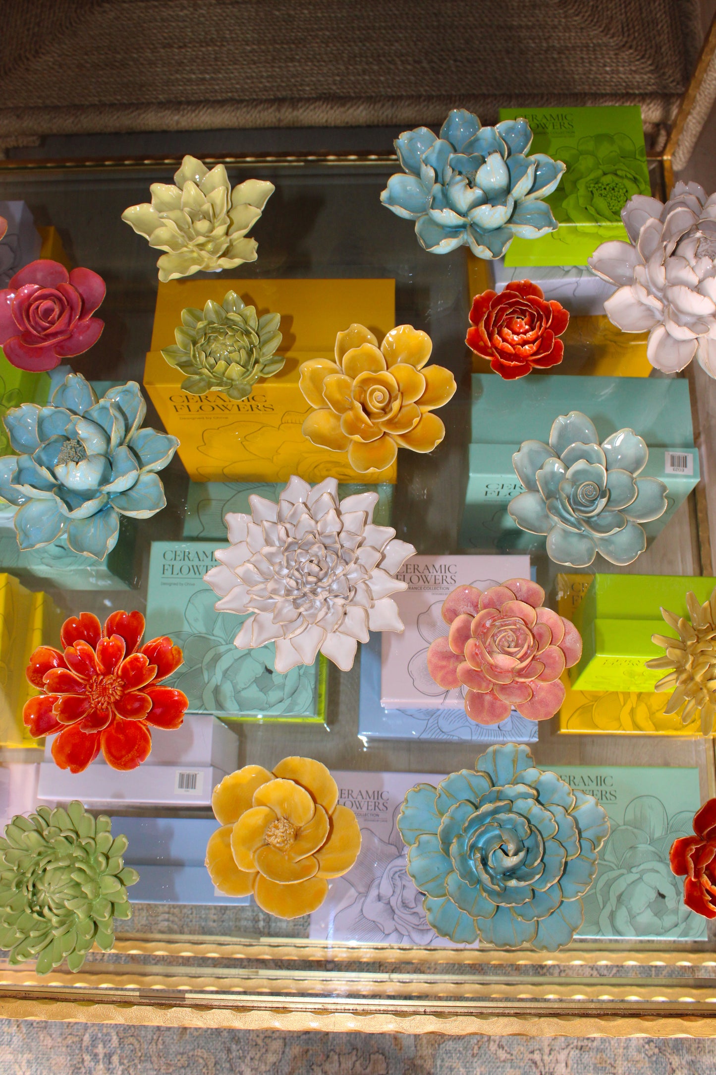 Milk Teal Tahitian Gardenia Ceramic Flower