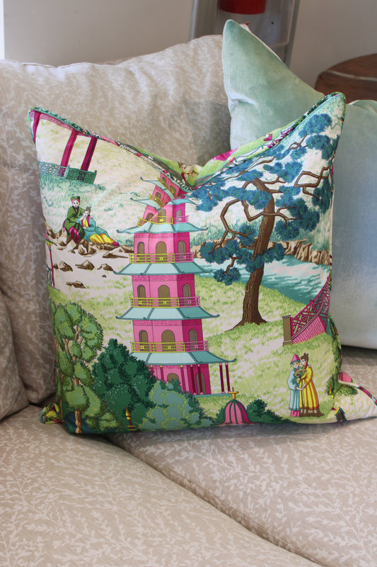 Manuel Canovas Pagoda Rose 22x22 Pillow