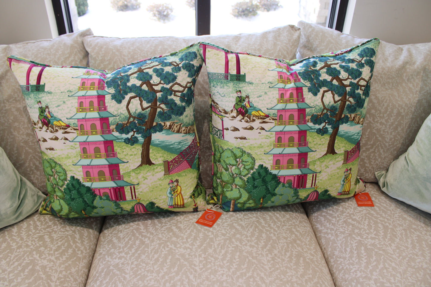 Manuel Canovas Pagoda Rose 22x22 Pillow