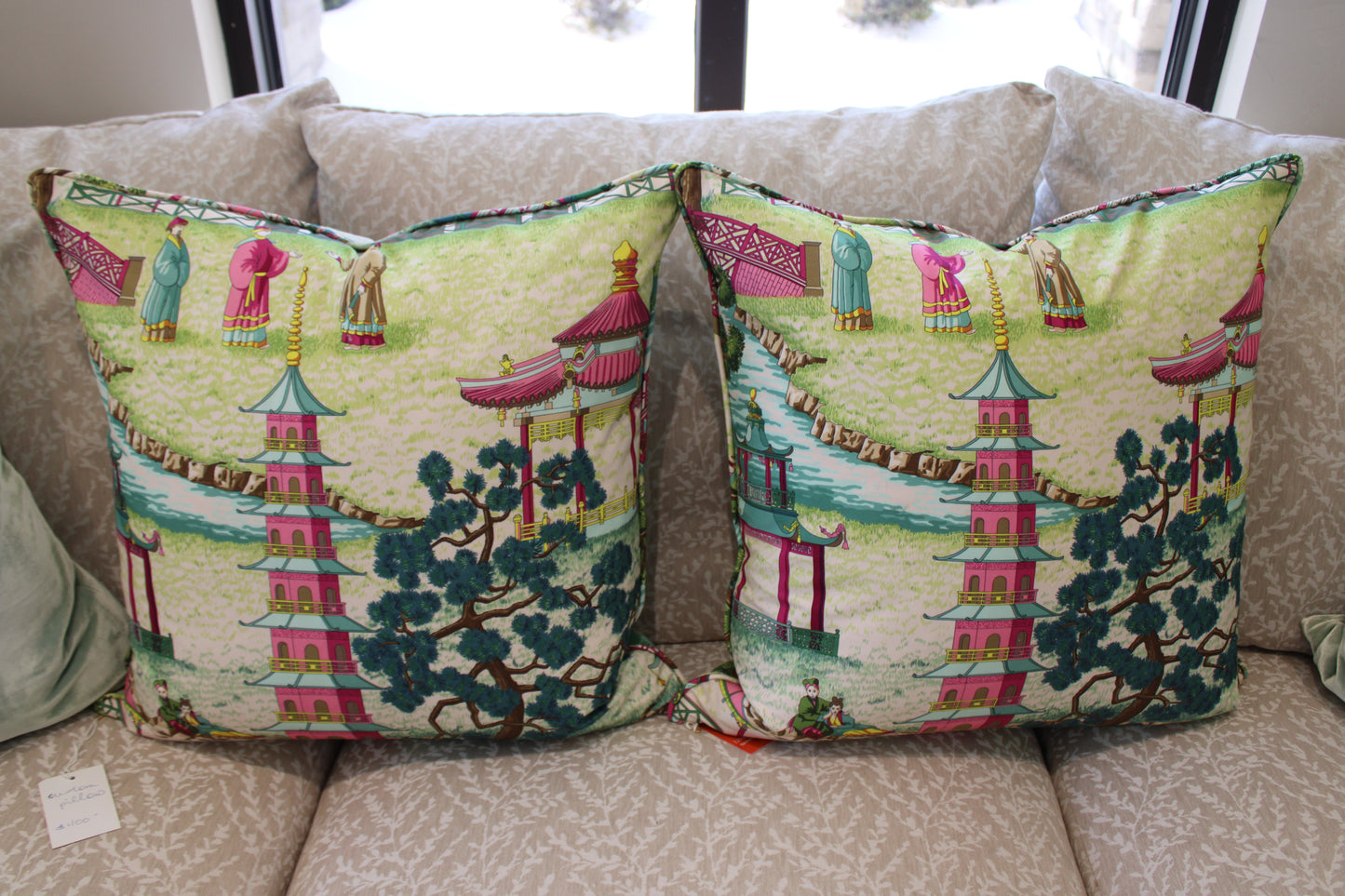 Manuel Canovas Pagoda Rose 22x22 Pillow