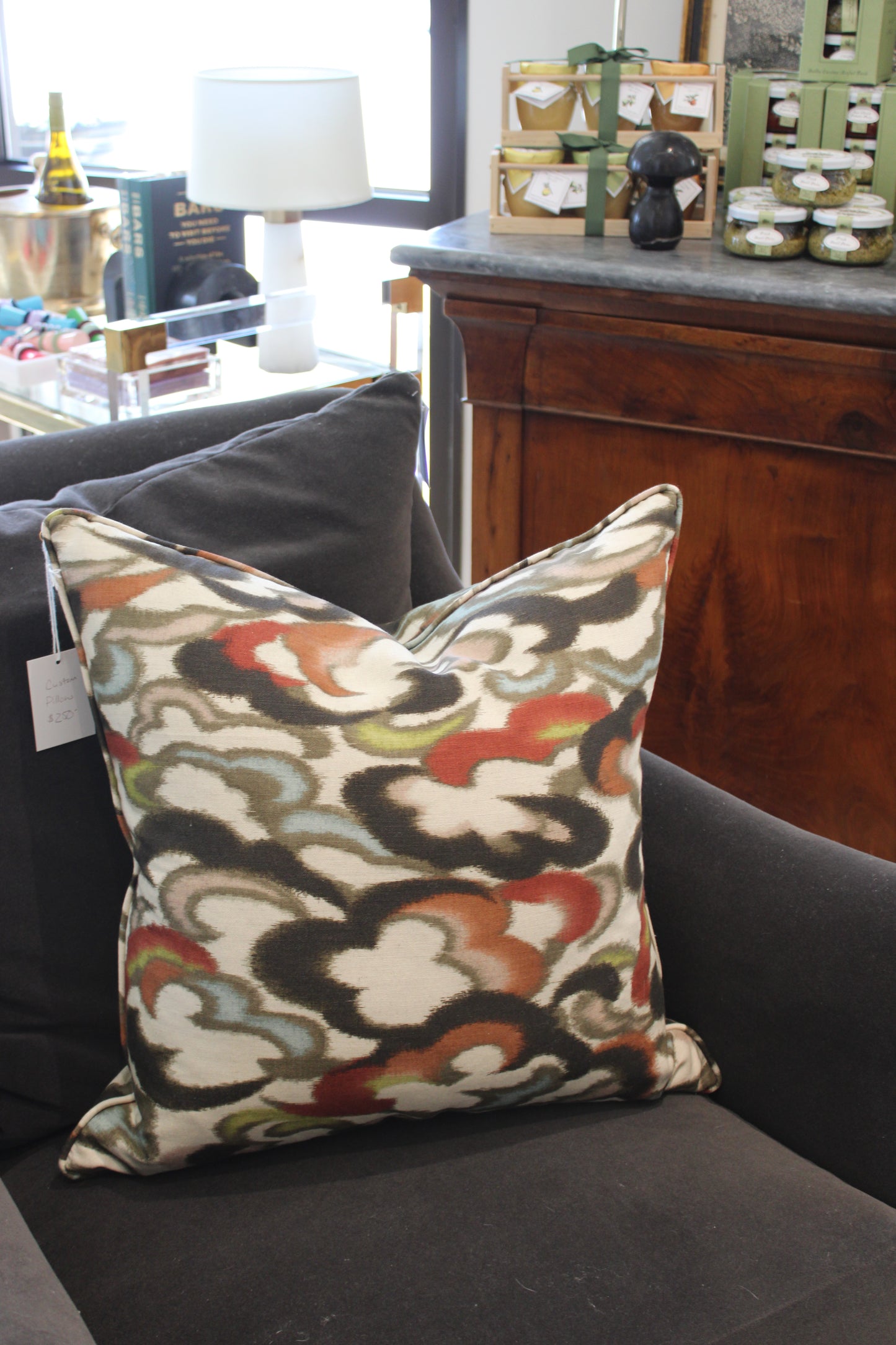 22x22 Brunschwig & Fils Stratus Print Clay/Multi Pillow