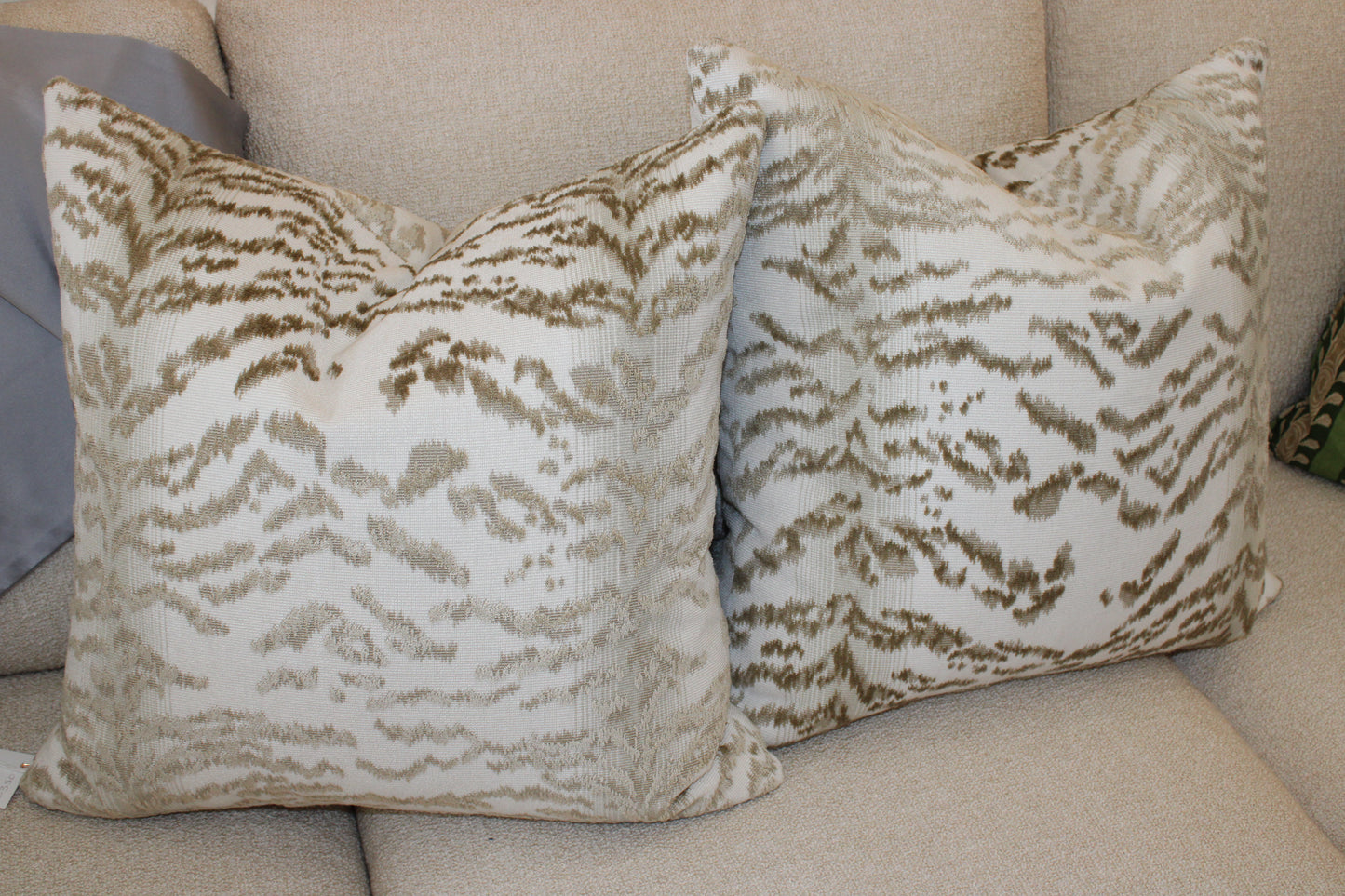 Cowtan and Tout Rajah Tiger Velvet 22x22 Pillow