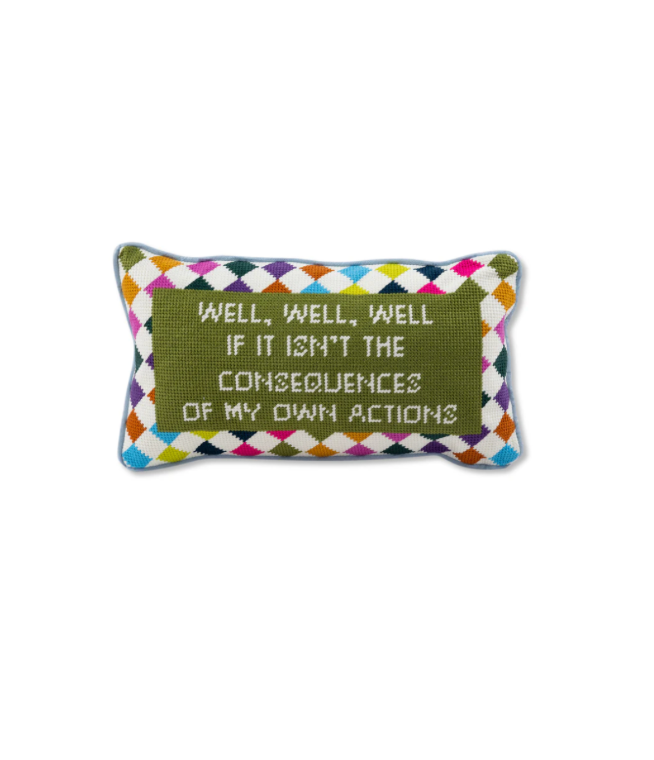 Well, Well, Well Needlepoint Pillow
