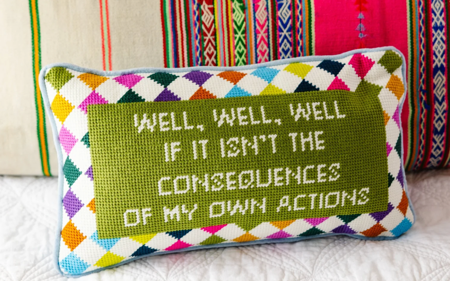 Well, Well, Well Needlepoint Pillow