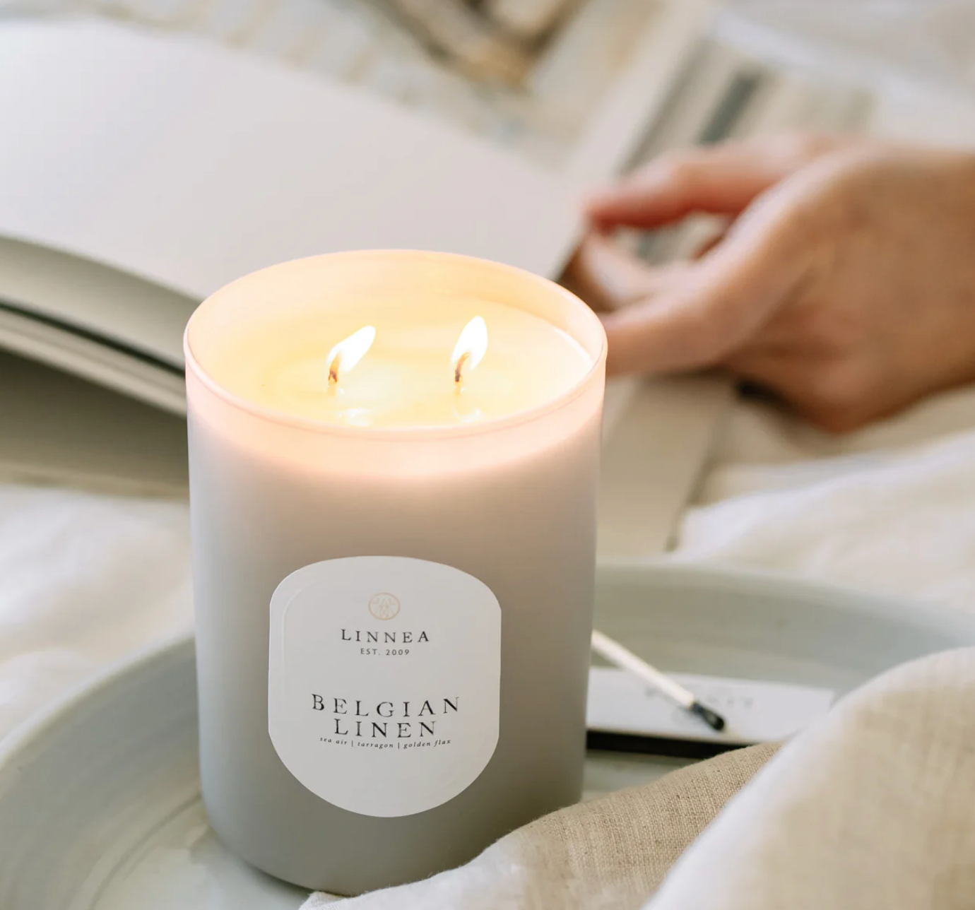 Belgian Linen Candle