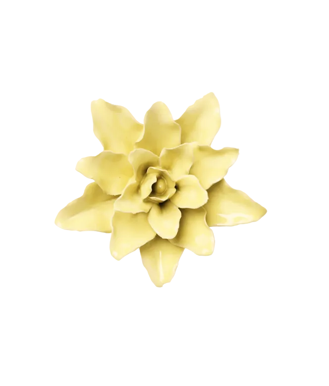 Lime Yellow Tiger Lily Ceramic Flower