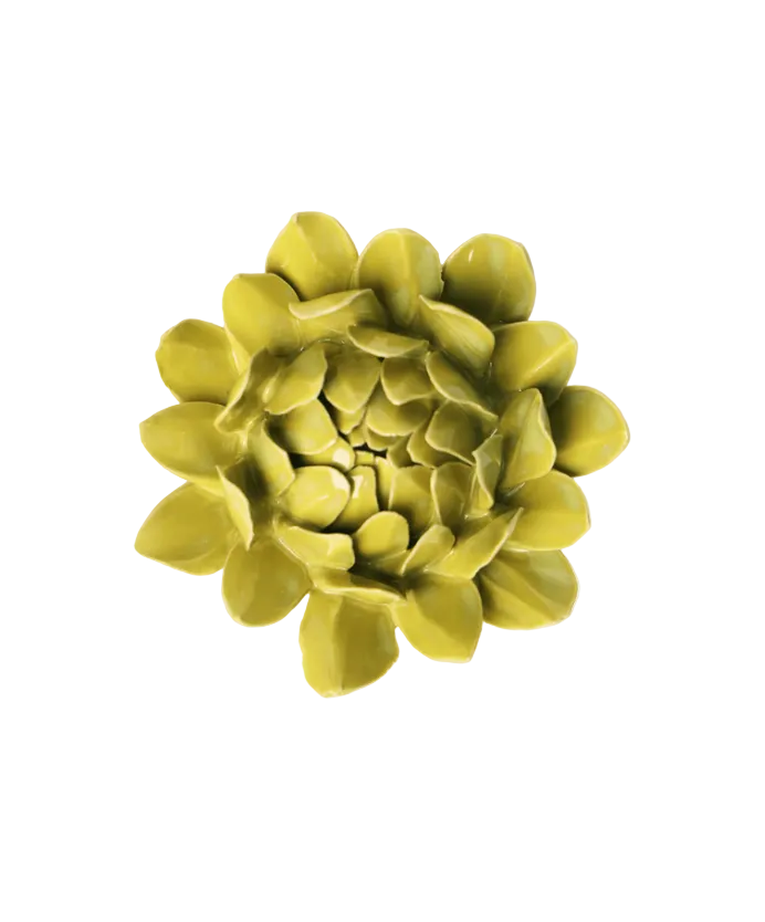 Chartreuse Sugarbush Protea Ceramic Flower