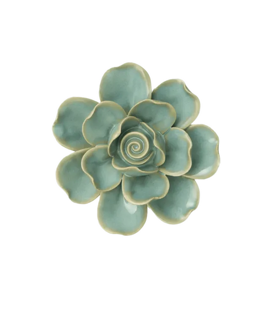 Milk Teal Tahitian Gardenia Ceramic Flower