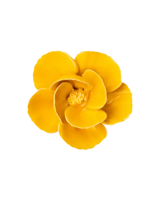 Burnt Yellow Poppy Ceramic Flower