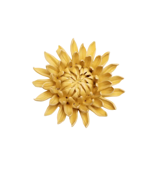 Canary Yellow Sarah Mum Ceramic Flower