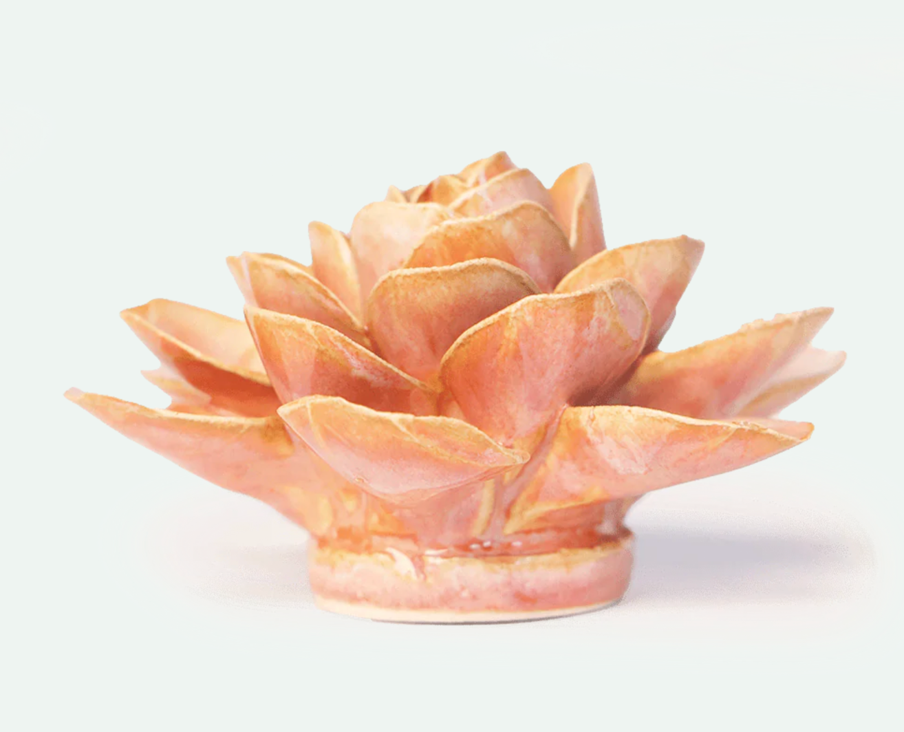 Peach Pink Begonia Ceramic Flower