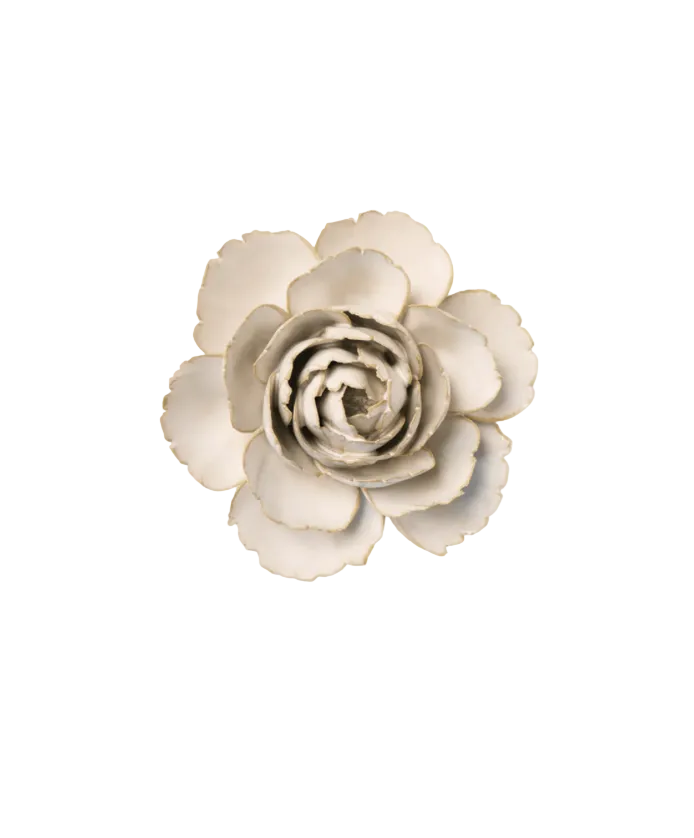 Ivory English Rose Ceramic Flower