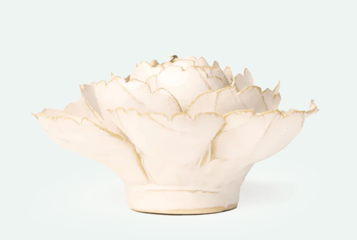 Ivory English Rose Ceramic Flower