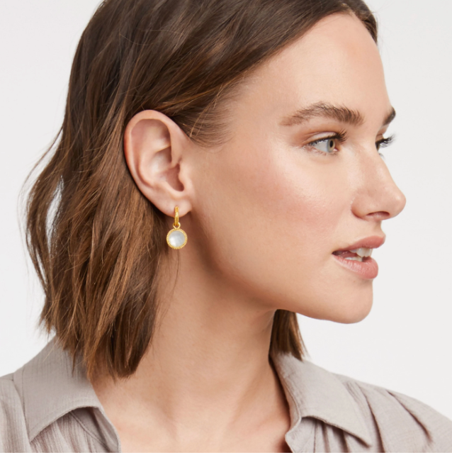 Fleur-de-Lis Hoop & Charm Earring