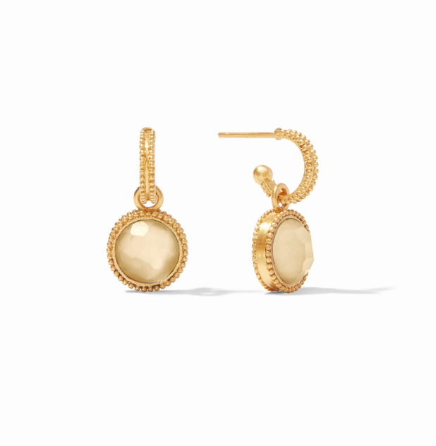 Fleur-de-Lis Hoop & Charm Earring